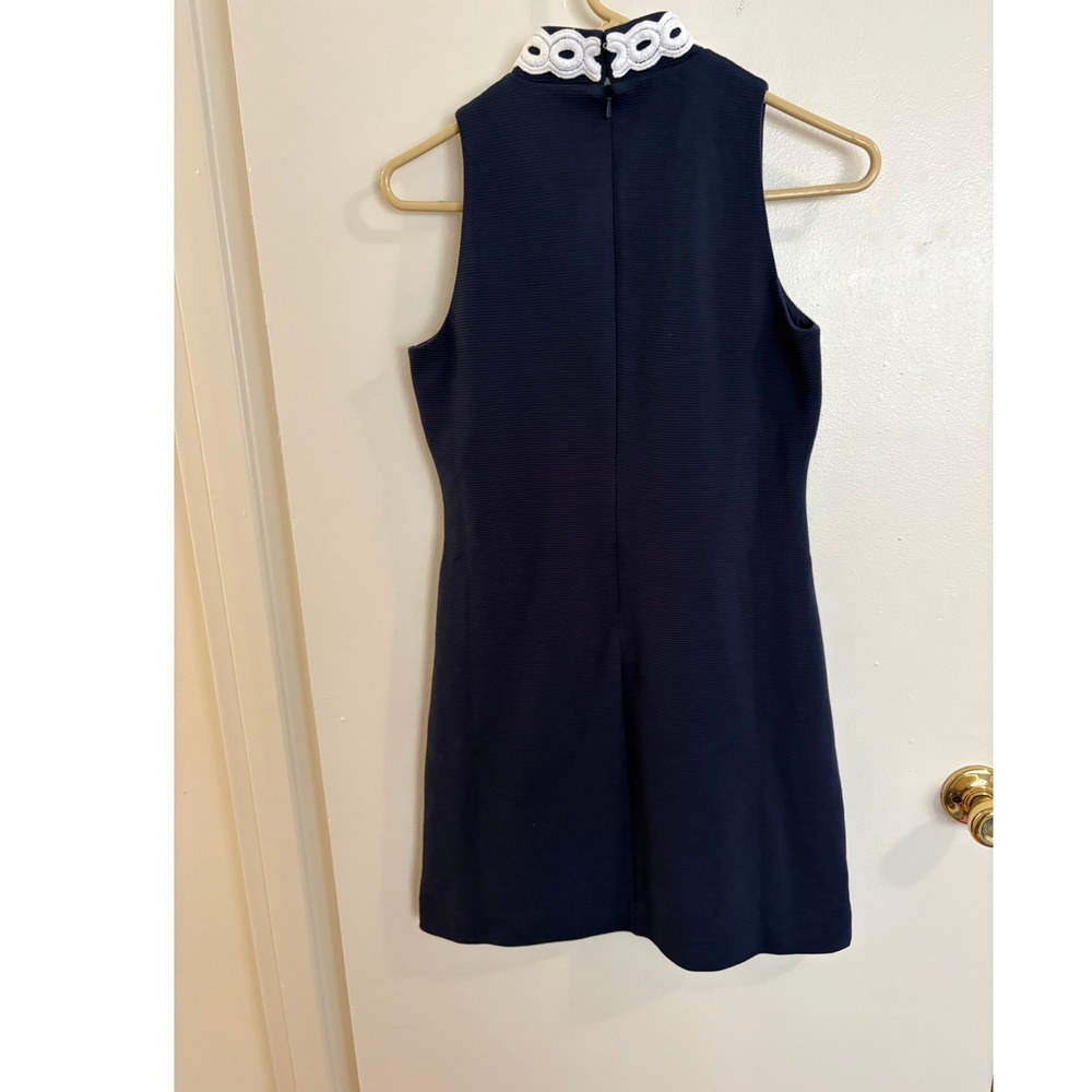 Lilly Pulitzer Callista Shift Dress Navy Blue Soutache Embroidery Knit XS - Picture 3 of 9